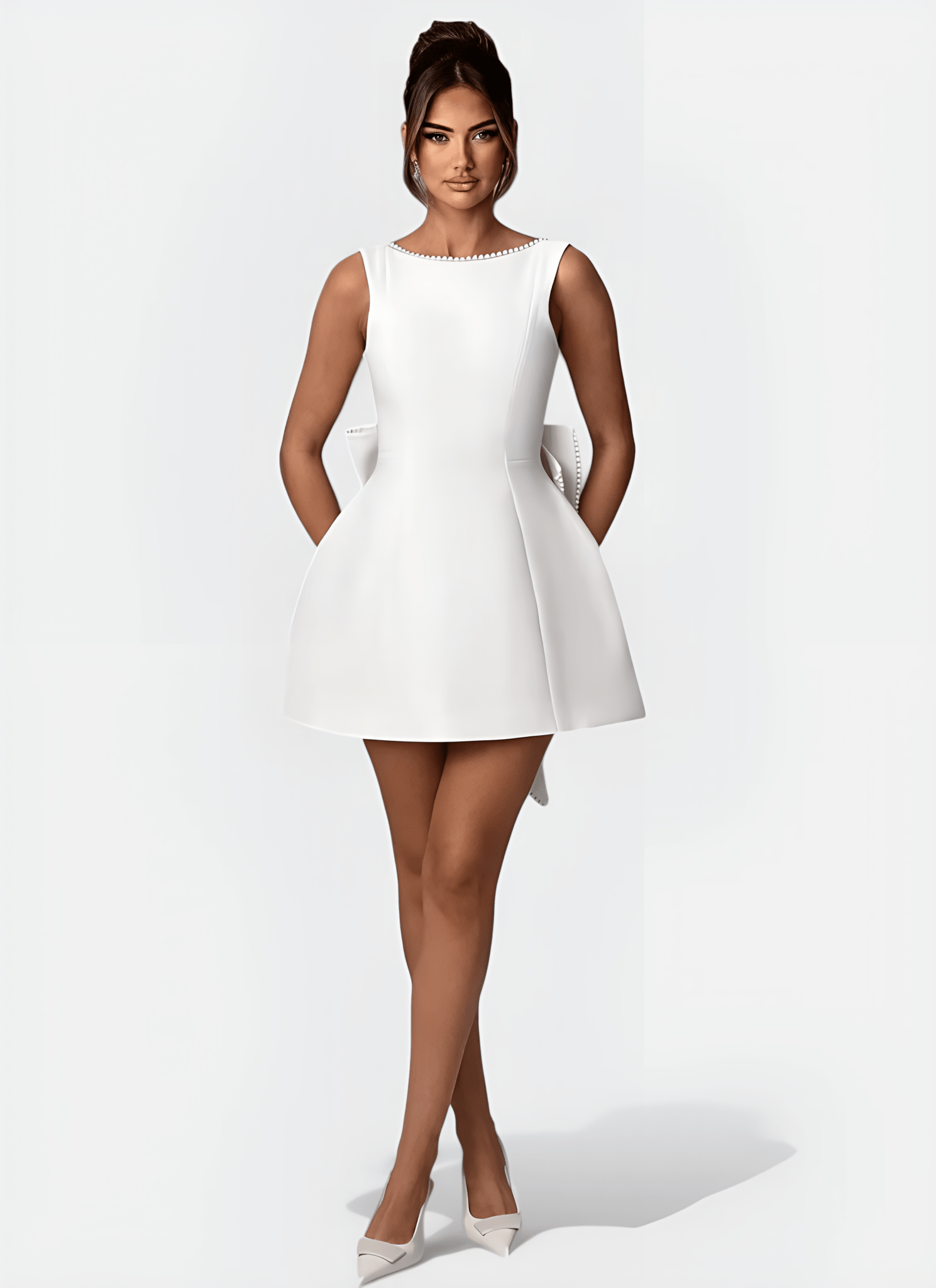 ARIA O-NECK A-LINE MINI DRESS