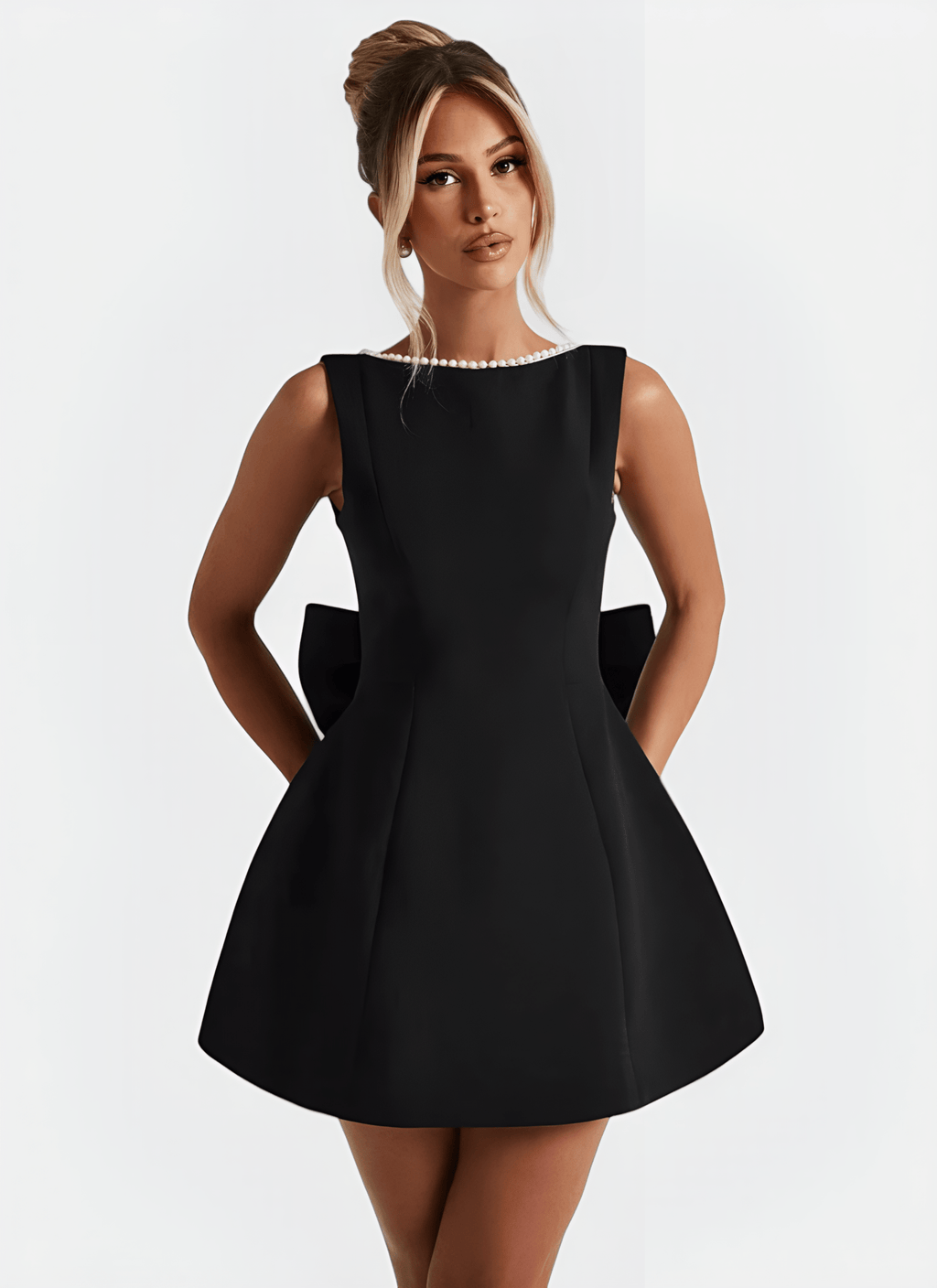 ARIA O-NECK A-LINE MINI DRESS