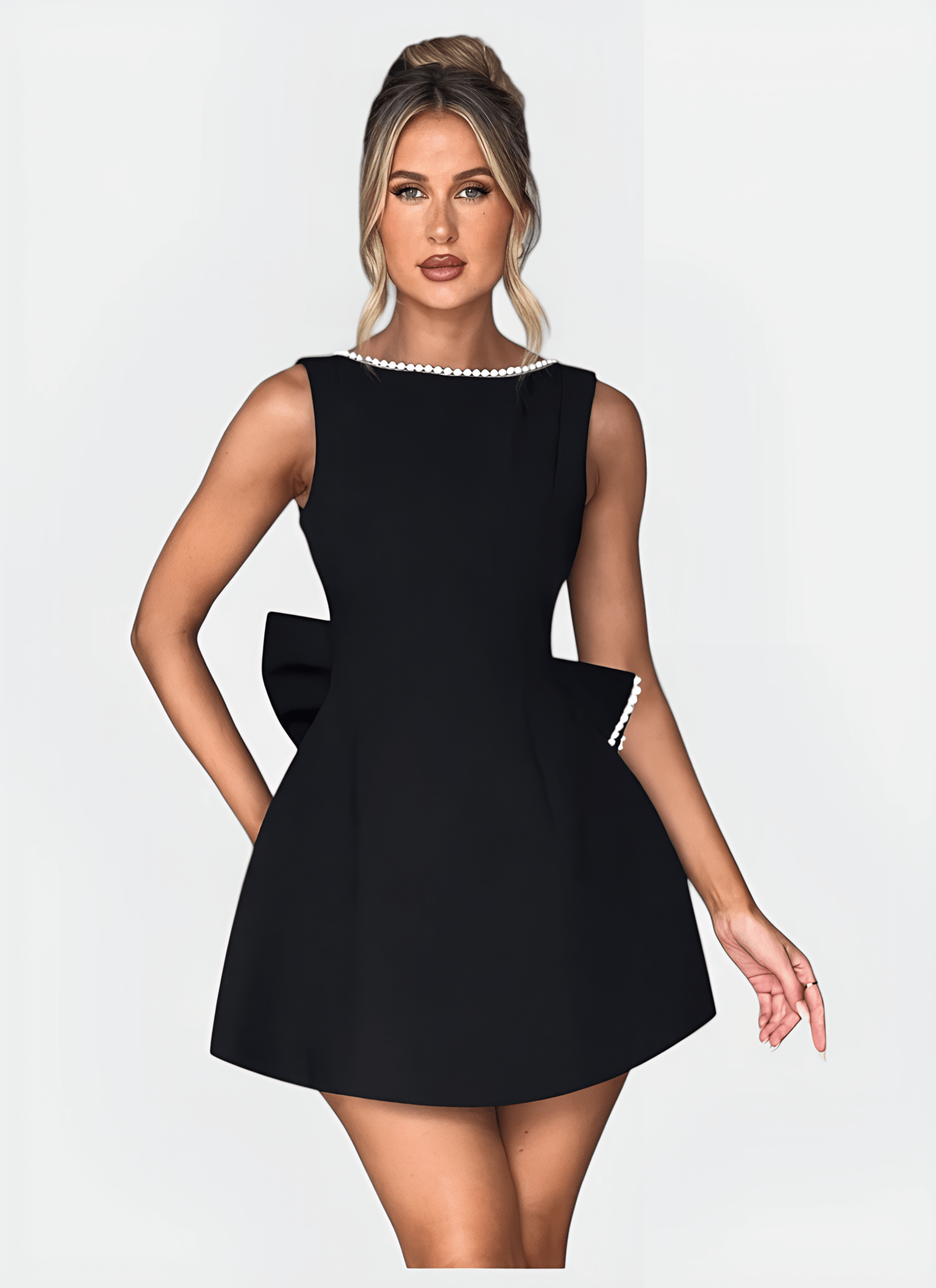 ARIA O-NECK A-LINE MINI DRESS