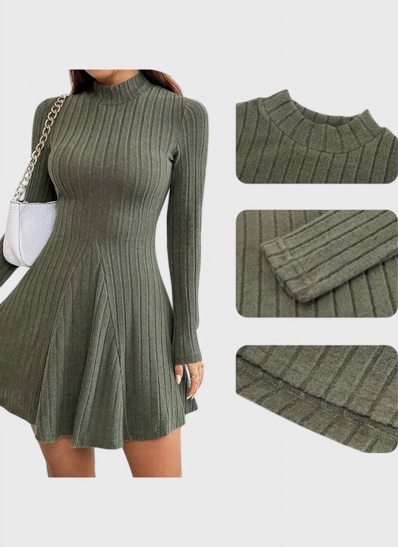 CLARA HIGH-NECK A-LINE MINI DRESS