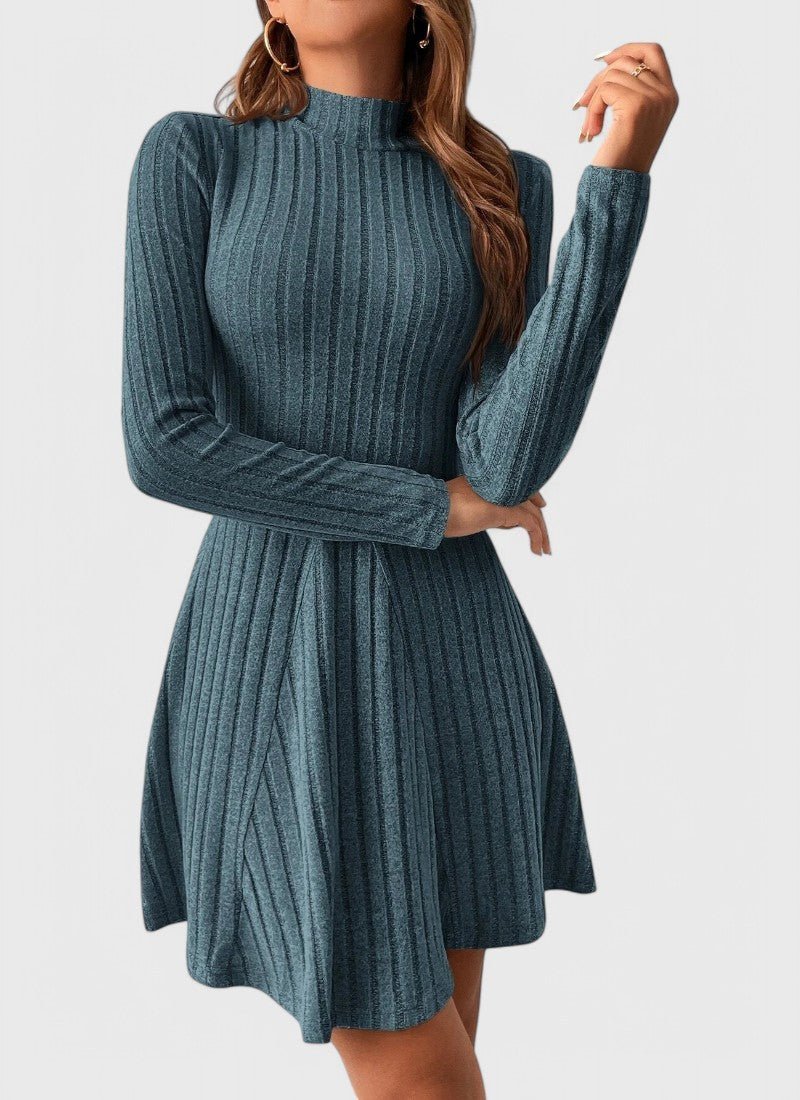 CLARA HIGH-NECK A-LINE MINI DRESS