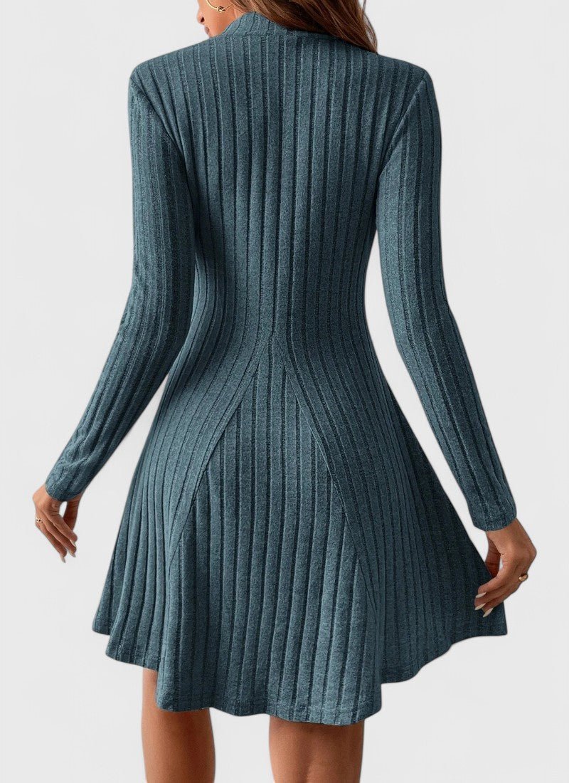 CLARA HIGH-NECK A-LINE MINI DRESS