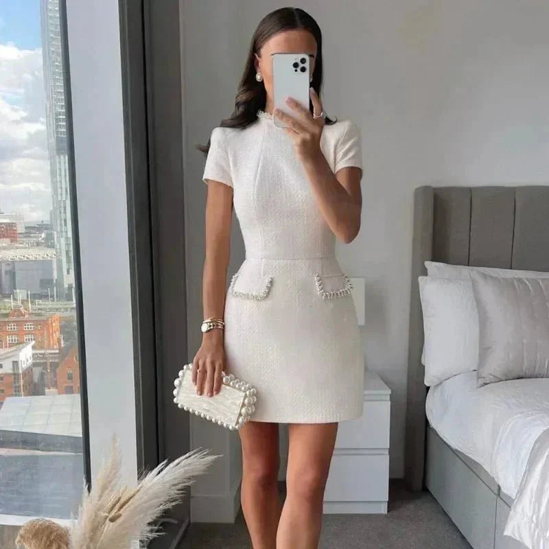 MELIA A-LINE MINI DRESS LUXURY CITY STYLE