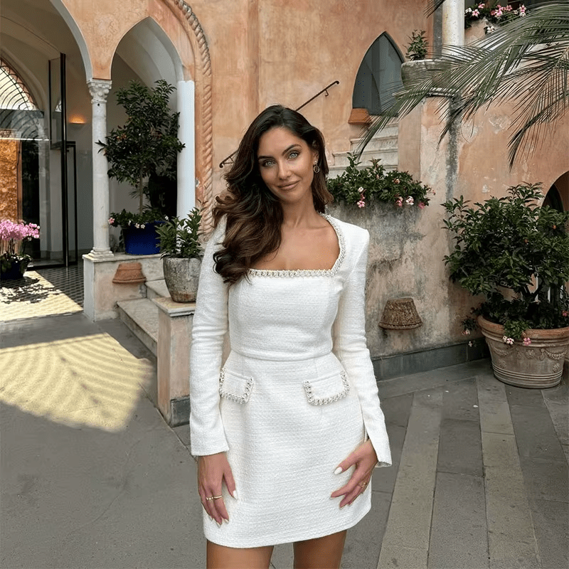 MELIA A-LINE MINI DRESS LUXURY CITY STYLE