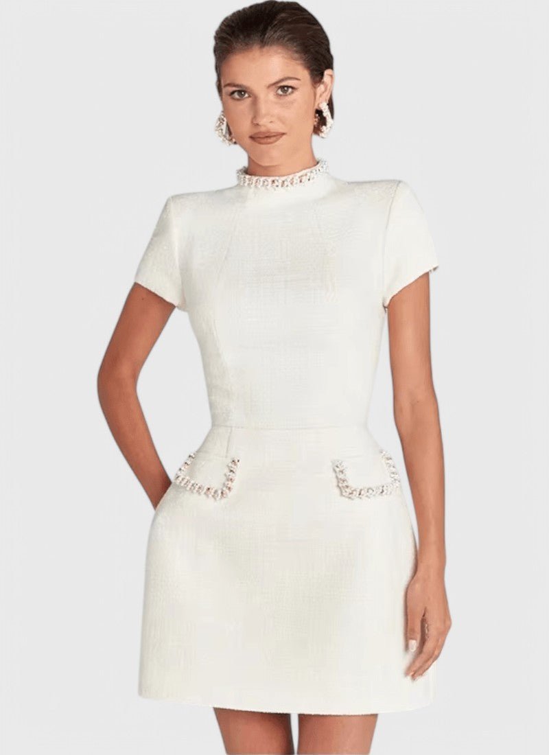 MELIA A-LINE MINI DRESS LUXURY CITY STYLE