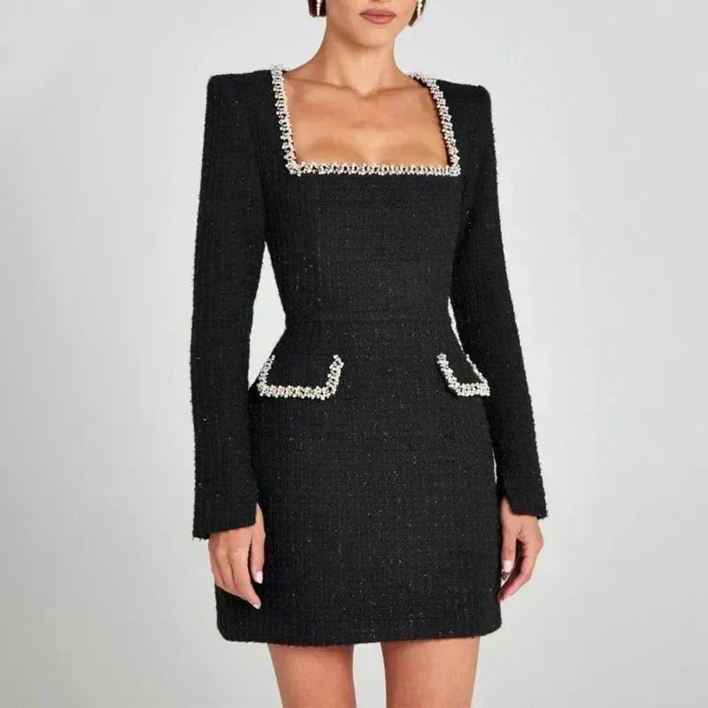 MELIA A-LINE MINI DRESS LUXURY CITY STYLE