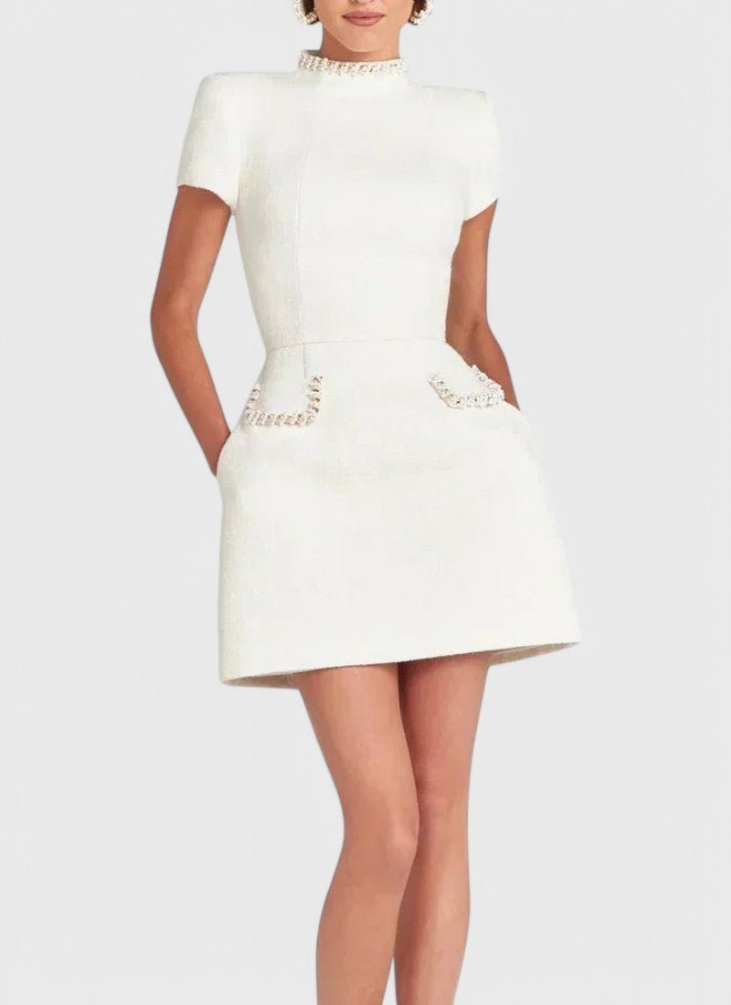 MELIA A-LINE MINI DRESS LUXURY CITY STYLE