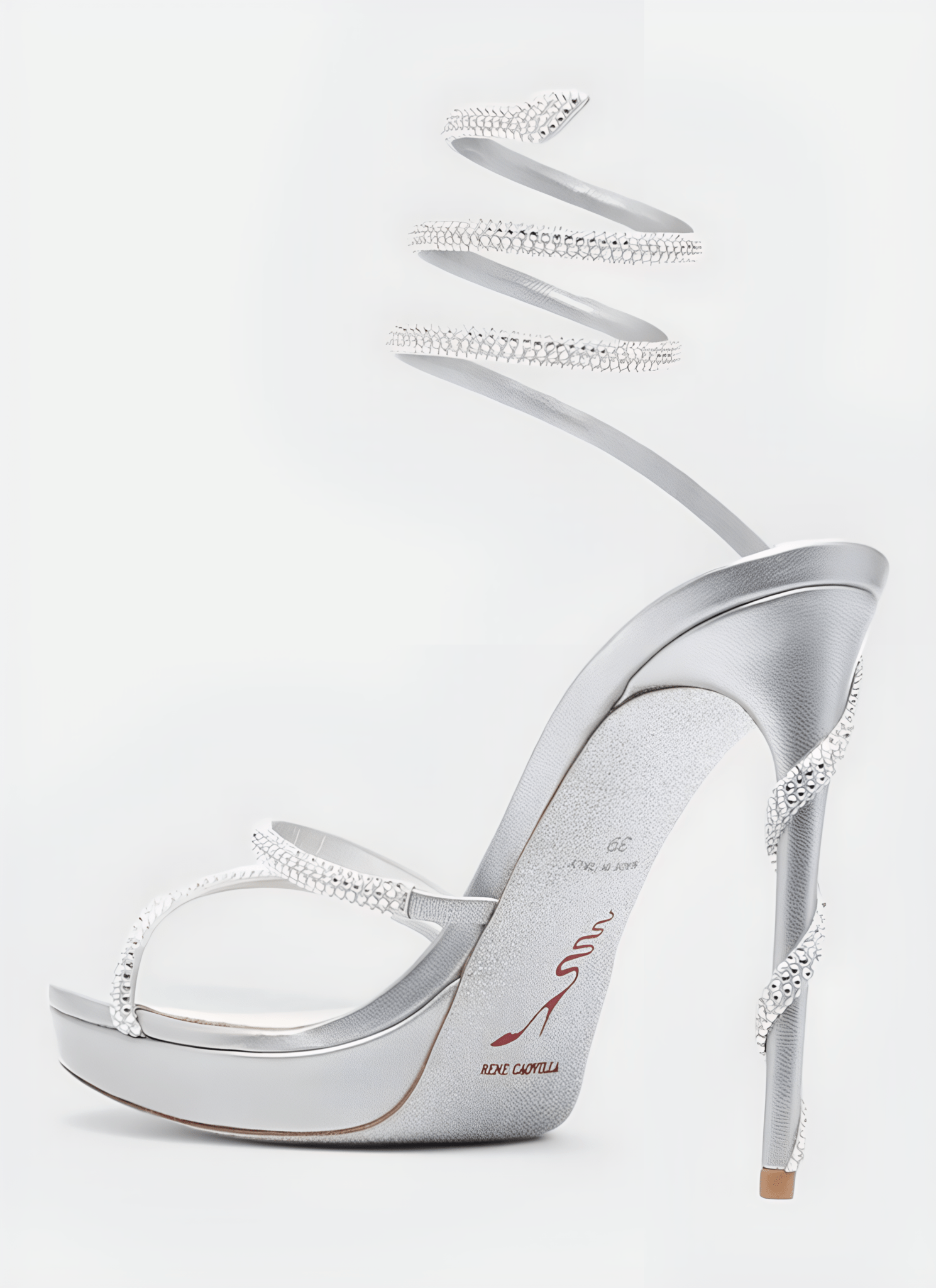 METAL THIN BUCKLE SEQUINS HIGH HEEL SANDALS